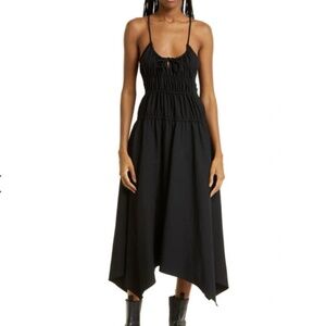 NWT PROENZA SCHOULER WHITE LABEL Drapey Suiting Ruched Midi Dress, Size 6